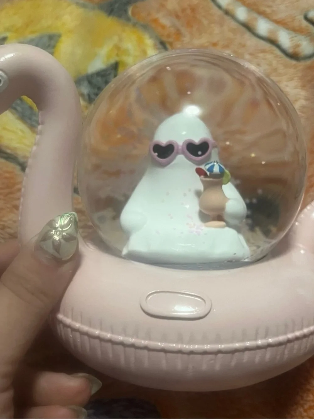 NEW Spellbound Sweets Summerween Ghost Halloween Flamingo Floatie Snow Globe